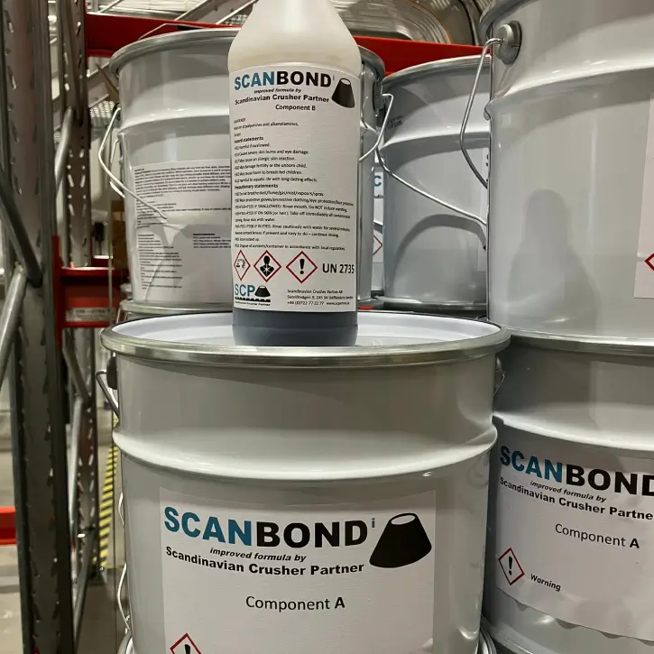 En behållare med Scanbond gjutmassa